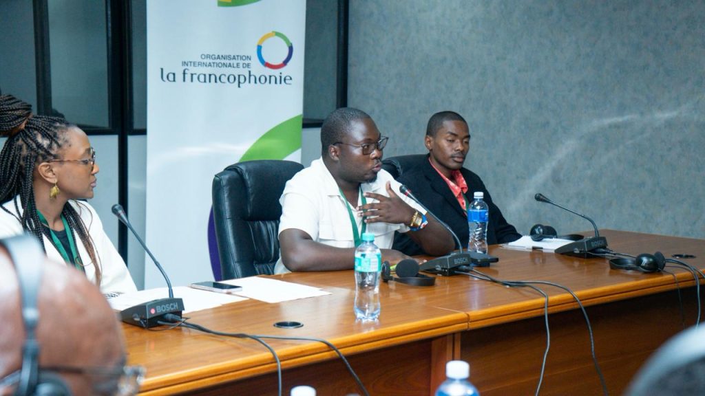 Moïse Balagizi, Coordonnateur Démocratie, paix et sécurité du RIJF, lors du panel sur la consolidation de la paix